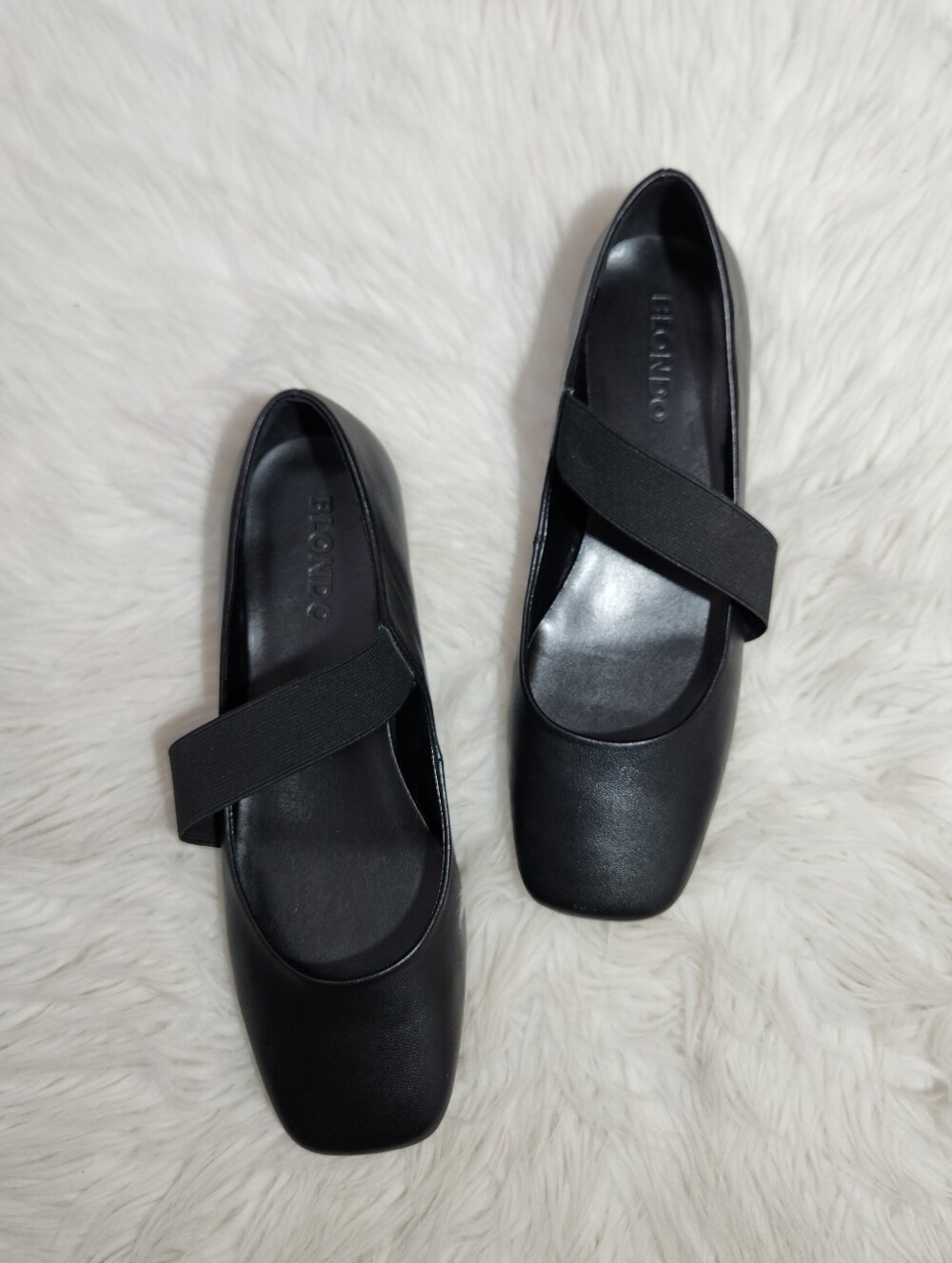 Blondo Brielle Black Leather Ballet Flats 9.5